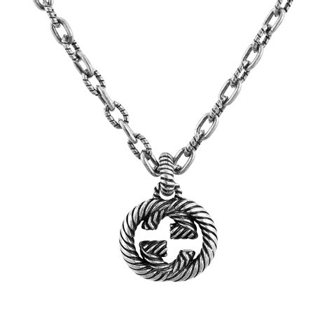 gucci interlocking g necklace|interlocking g necklace in silver.